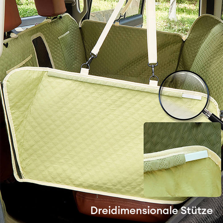 Dunkelblauer & kratzfester Hunde Autositzbezug. Optimaler Schutz für Ihren Rücksitz auf Reisen.