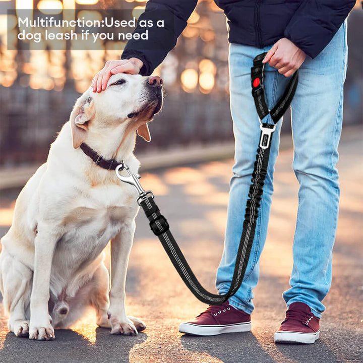 Verstellbarer Hunde-Autosicherheitsgurt, einfache Befestigung an der Kopfstütze. Für bequemes und sicheres Reisen.