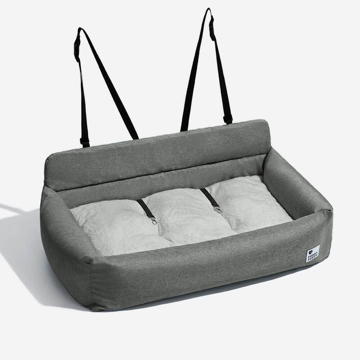 Detailansicht: Waschbares Canvas-Material des Hundeautositzes. Ideal für Hygiene & Komfort auf der Rückbank.
