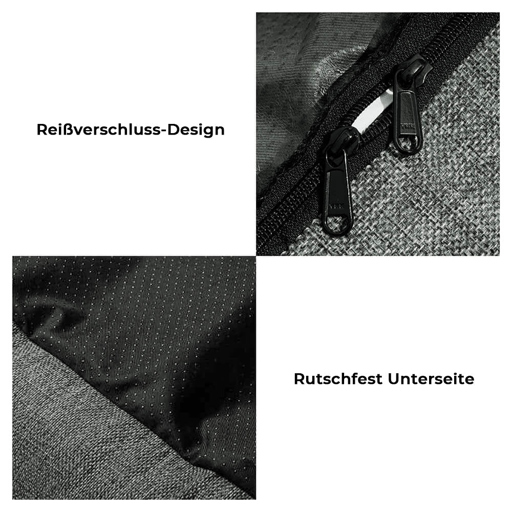 Reise-Hundesitz fürs Auto. Bequemes Hundebett für Rückbank, garantiert Sicherheit & Komfort. Robustes Zubehör.