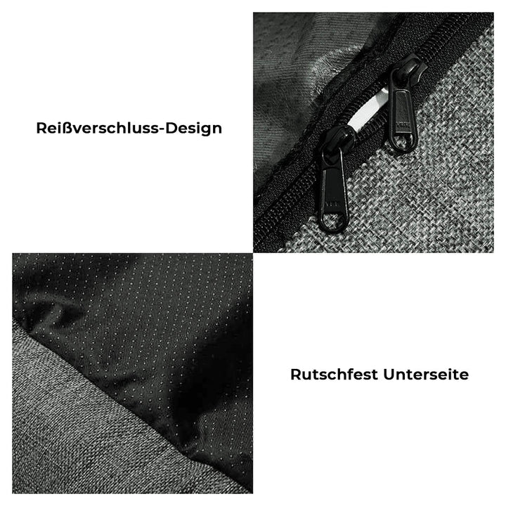 Reise-Hundesitz fürs Auto. Bequemes Hundebett für Rückbank, garantiert Sicherheit & Komfort. Robustes Zubehör.