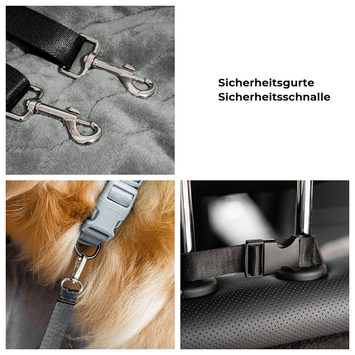 Komfortabler Hundesitz für Auto-Rückbank. Sorgt für Sicherheit & entspannte Reisen. Für mittelgroße & große Hunde.