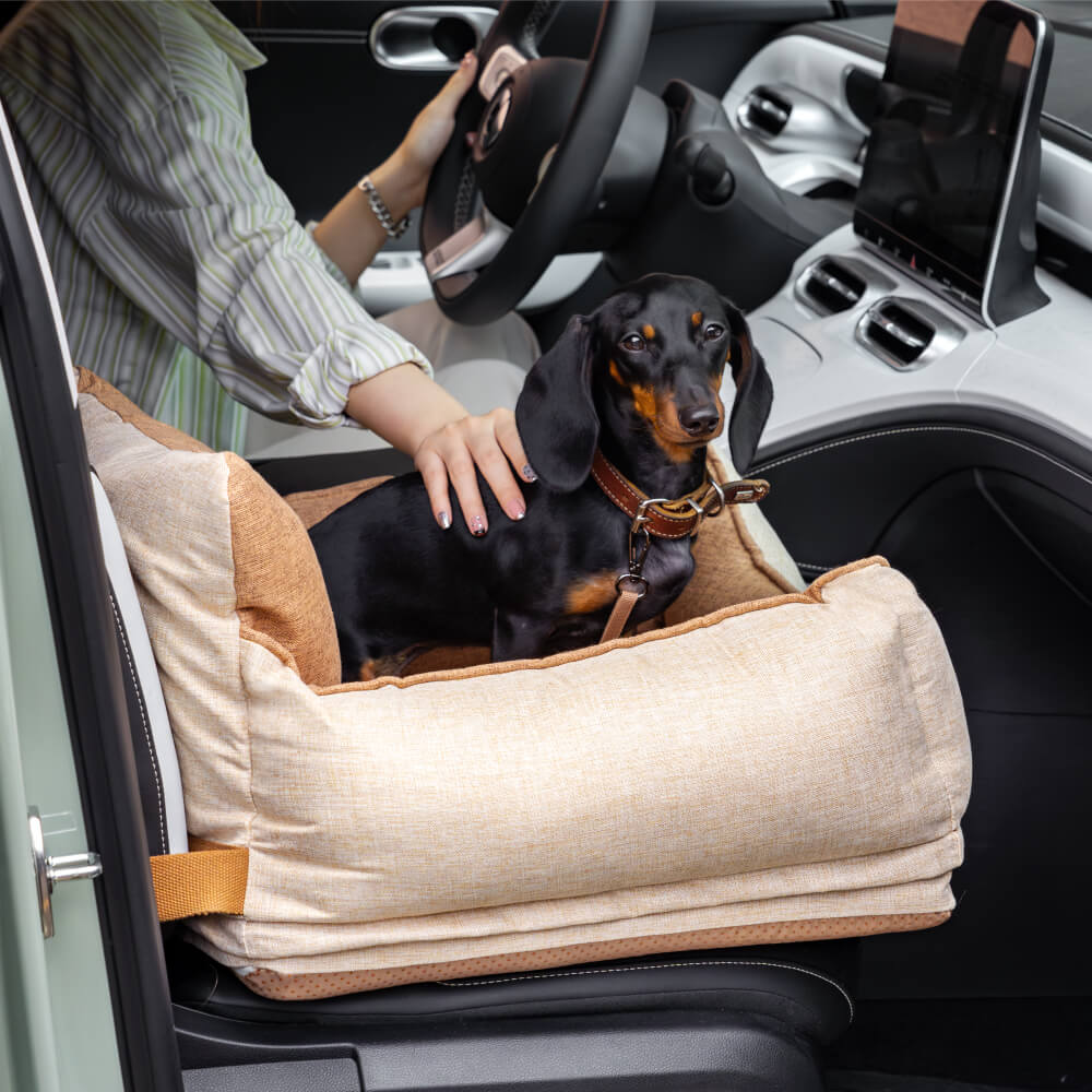 Hundebett für autositz hellkaffee. Wasserdicht, langlebig & komfortabel für jede autoreise.