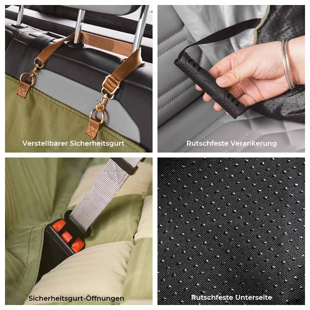 Robuster Hundeautositz mit elegantem Schachbrettmuster für komfortable & sichere Autofahrten.