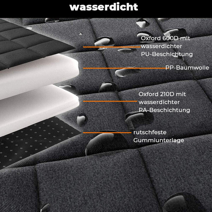 Hundeautositz auf dem Rücksitz, schützt vor Schmutz & Haaren; robustes Hundezubehör.