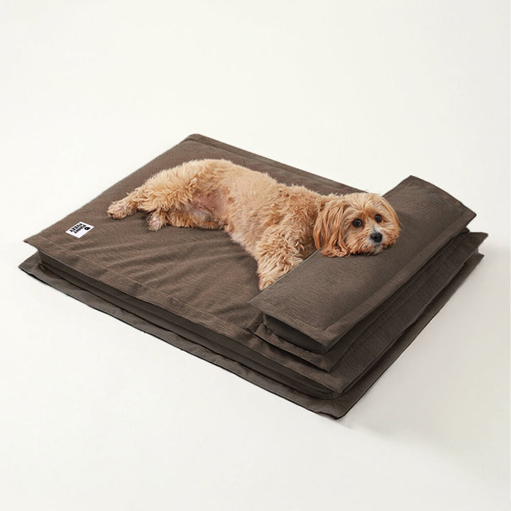 Orthopädisches Anti-Angst Hundebett. Fördert Tiefschlaf & Gelenkentlastung. Waschbar.