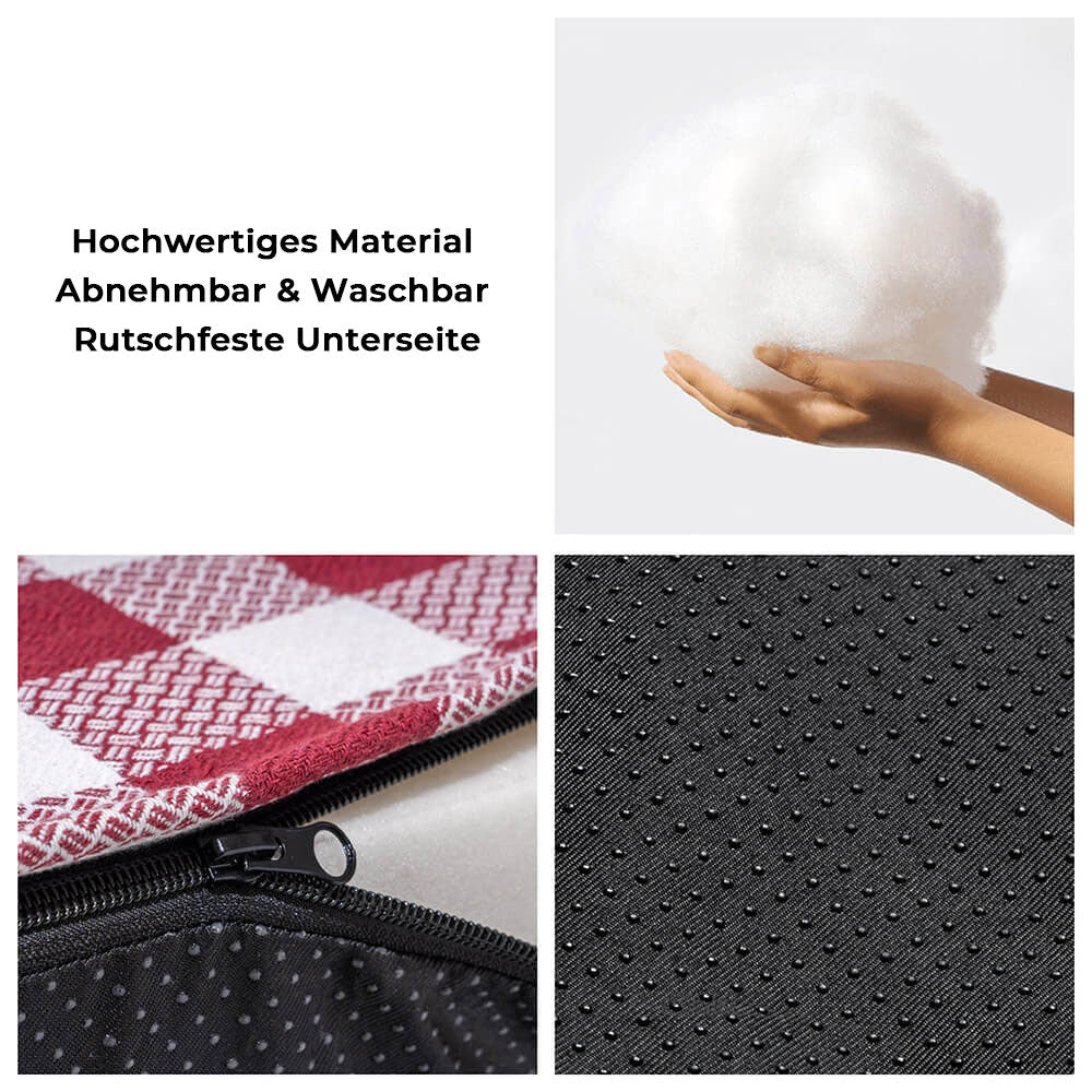 Luxuriöses Hundebett im schottischen Karomuster, ergonomisch, für Tiefschlaf.