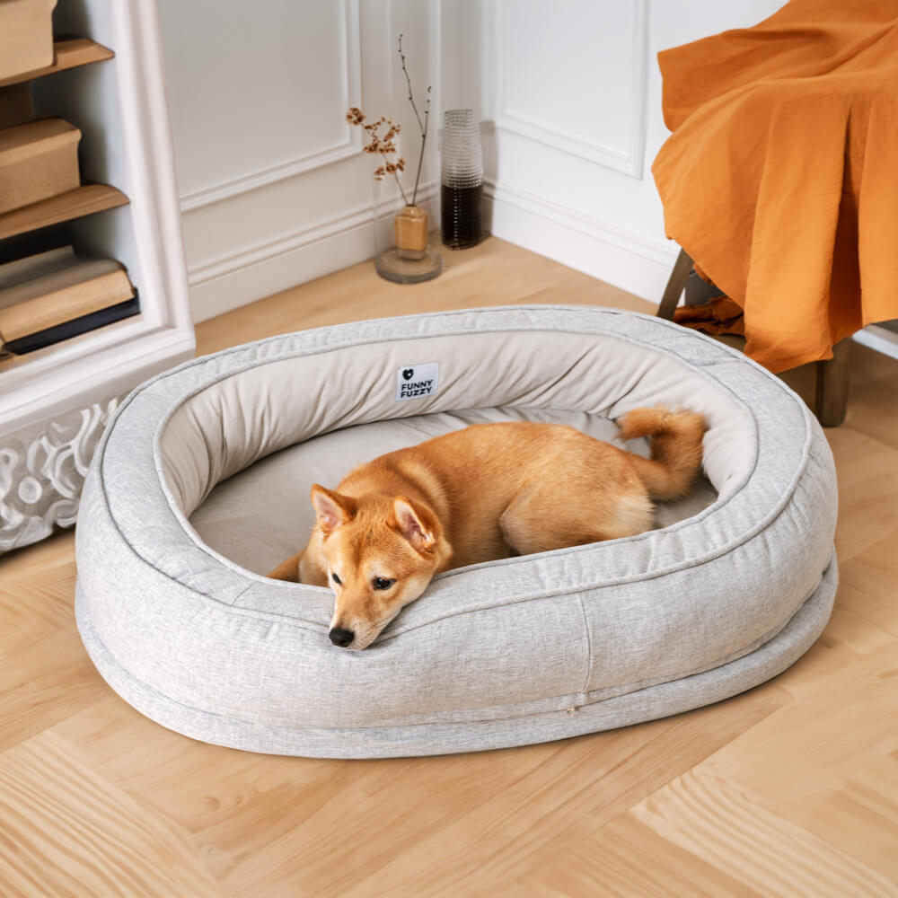 Erfrischender Ersatzbezug Donut Hundebett, Polyester, waschbar, für neuen Look & Sauberkeit.