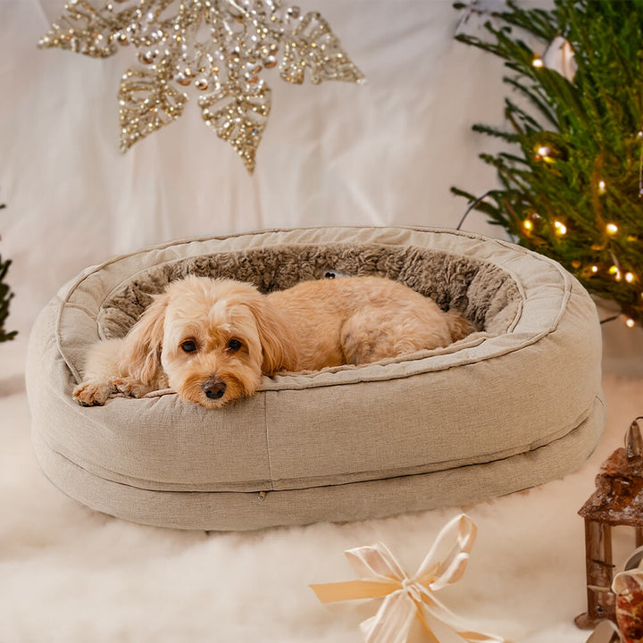 Strapazierfähiger Hundebettbezug Donutform, Polyester, waschbar, für langlebigen Gebrauch.