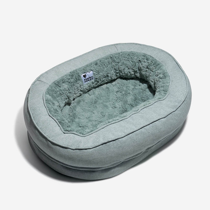 Komfortabler Polyester Donut-Hundebettbezug, waschbar, ideal für entspannte Hunde.