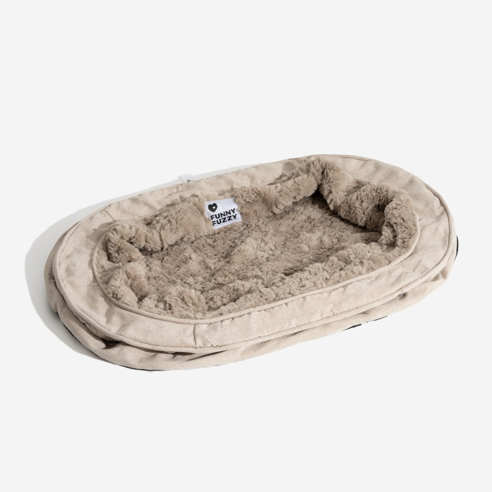 Polyester Hundebettbezug Donutform, ideal als waschbarer Ersatzbezug für Haustierbetten.