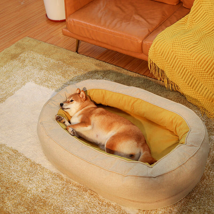 Donut-Hundebettbezug aus weichem, strapazierfähigem Polyester, waschbar für dauerhafte Hygiene.