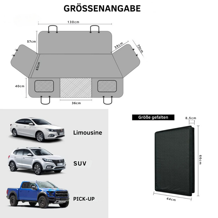 Füllt den Fußraum im Auto; Hundeautositz-Erweiterung für einen durchgehenden, sicheren Bereich.