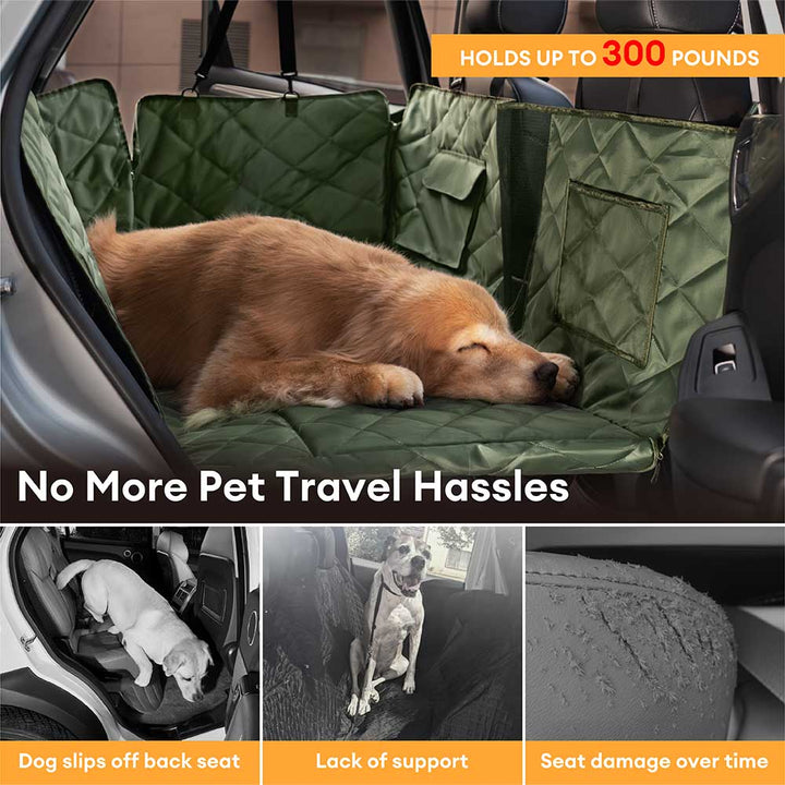 Hundebett für Auto: vollflächig, wasserdicht, kratzfest; mobiles Schlafzimmer für entspannte Tierreise.