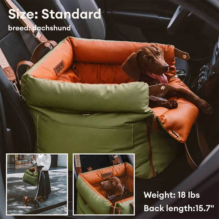 Premium Hundesitz Auto mit ISOFIX, wasserabweisend, ideal für sichere und saubere Autofahrten mit Hunden.