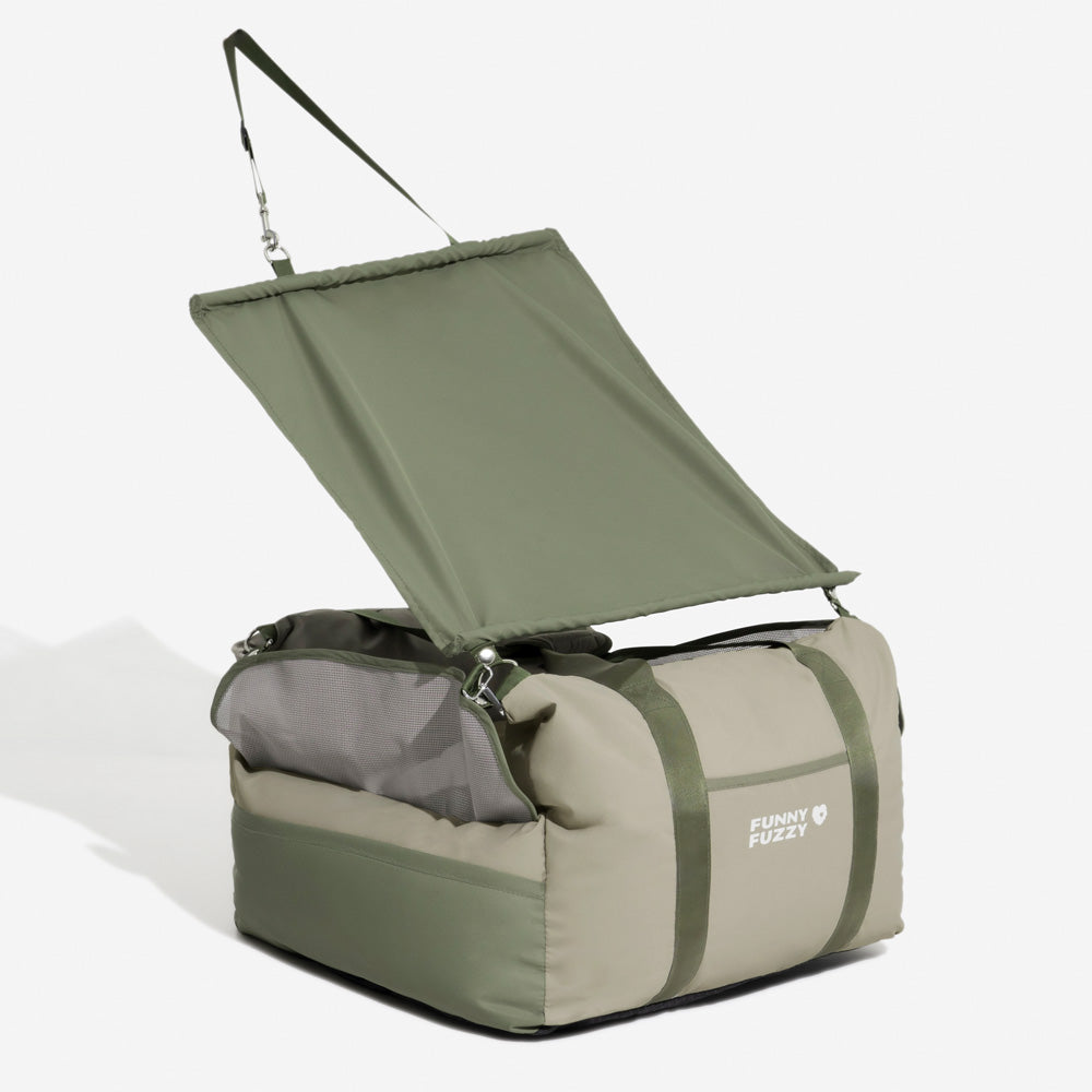 Hundesitz fürs Auto mit Sonnenschutz, wasserdicht und atmungsaktiv, für sichere Reisen.
