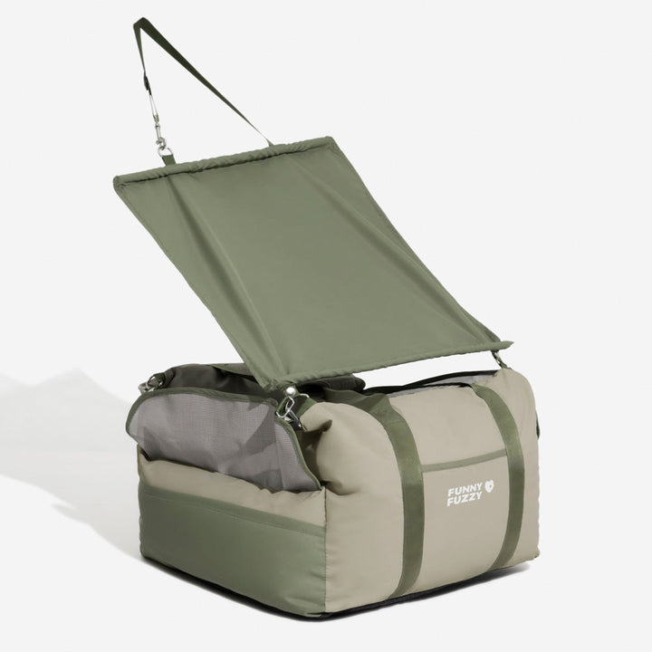 Hundesitz fürs Auto mit Sonnenschutz, wasserdicht und atmungsaktiv, für sichere Reisen.