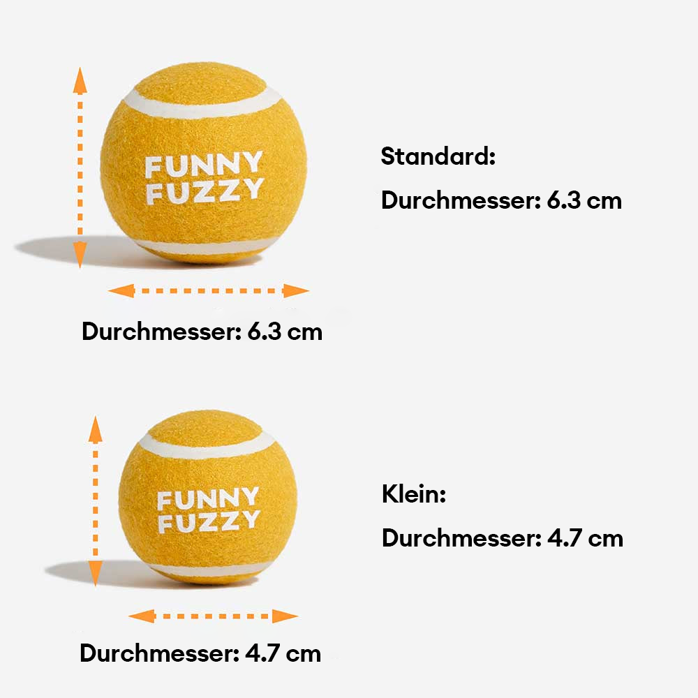 Abriebfester Hundespielzeug Tennisball mit Quietscher für ausgiebige Spielstunden im Freien.