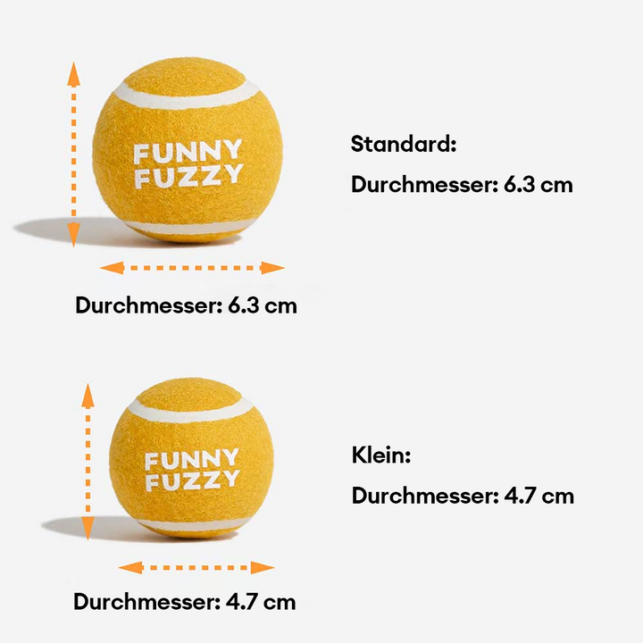 Abriebfester Hundespielzeug Tennisball mit Quietscher für ausgiebige Spielstunden im Freien.