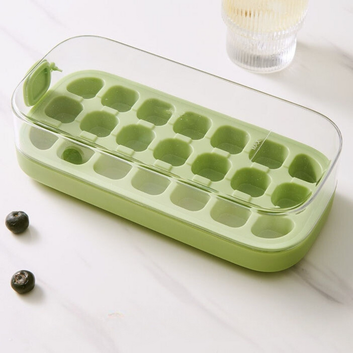 Sorgenfreie Eiswürfel mit dieser auslaufsicheren Eiswürfelbox. Hygienisch, einfach zu bedienen für Party & Alltag.