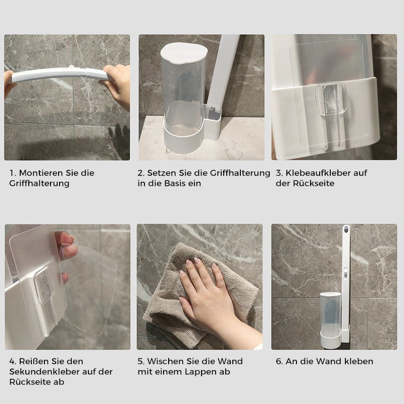 Einweg-Toilettenbürste mit Schwammköpfen, sorgt für hygienisch sauberes Bad ohne Keimübertragung.