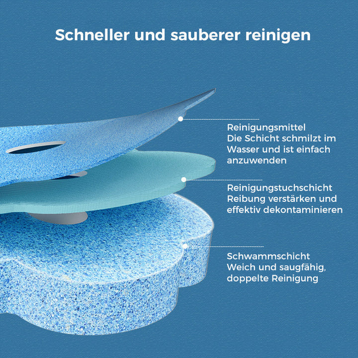 Praktische Einweg-Toilettenbürste mit austauschbaren Schwammköpfen für einfache & hygienische Badreinigung.