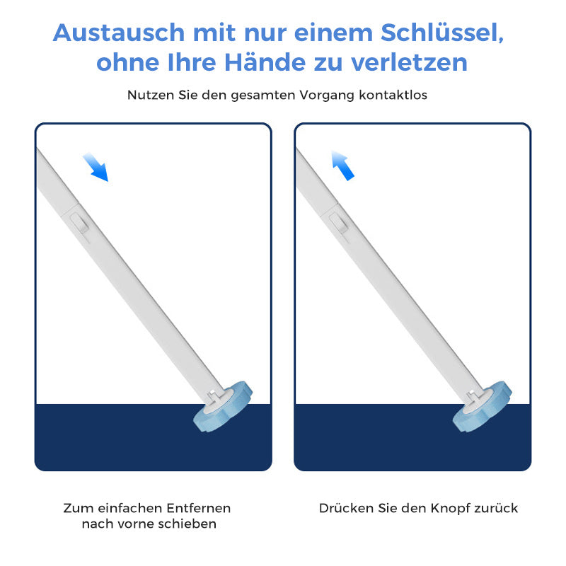 Modernes Badezimmerzubehör: Hygienische Toilettenbürste mit Einweg-Schwammköpfen für makellose Sauberkeit.