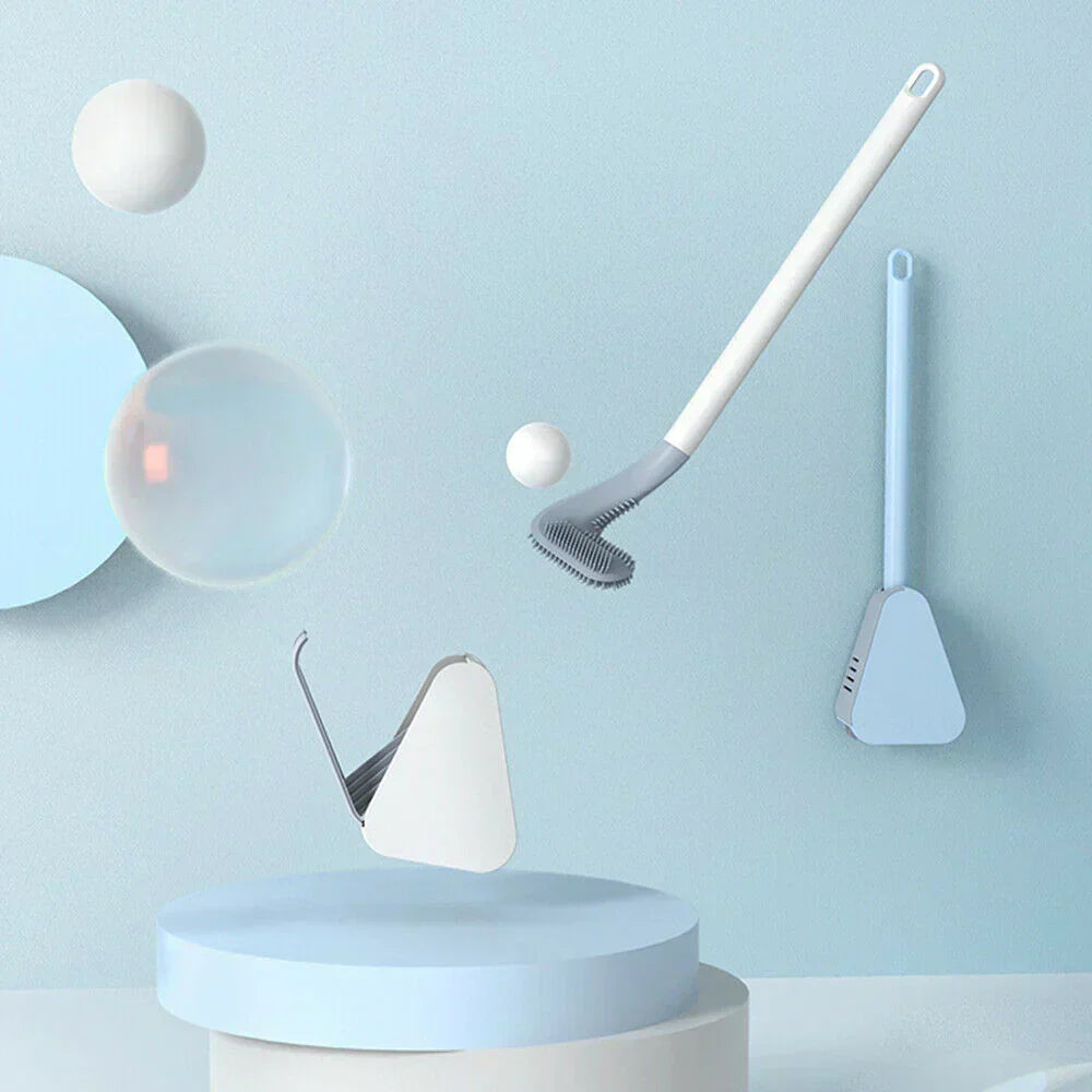 PureClean Toilettenbürsten-Set: Hygienische Bürste mit L-Kopf und stilvollem Halter für Ihr Badezimmer.