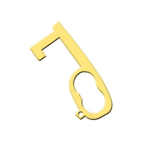 Nahaufnahme der Stylus-Spitze des Messing Tools, ideal für hygienische Touchscreen-Bedienung.