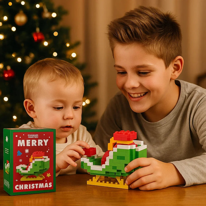 Bausteinfiguren Set, ideal zum Bauen und Dekorieren für die Weihnachtszeit.