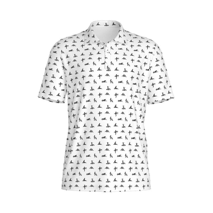 Herren Poloshirt mit modernem Print in Weiß; slim fit & kurzarm für Freizeit. Bequem & stylisch.