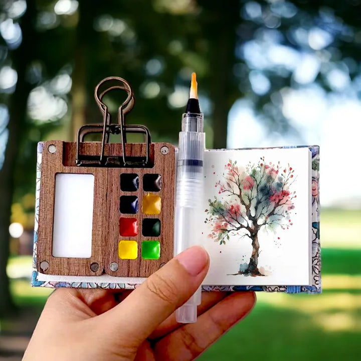 Mobiles Aquarell-Malkasten-Set: 2x 24 leuchtende Wasserfarben für Künstler & Hobbykünstler unterwegs.
