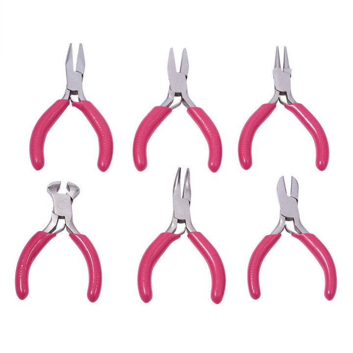 Rosa Mini-Zangen-Set für präzise Schmuckherstellung, Basteln und feine Handwerksarbeiten.