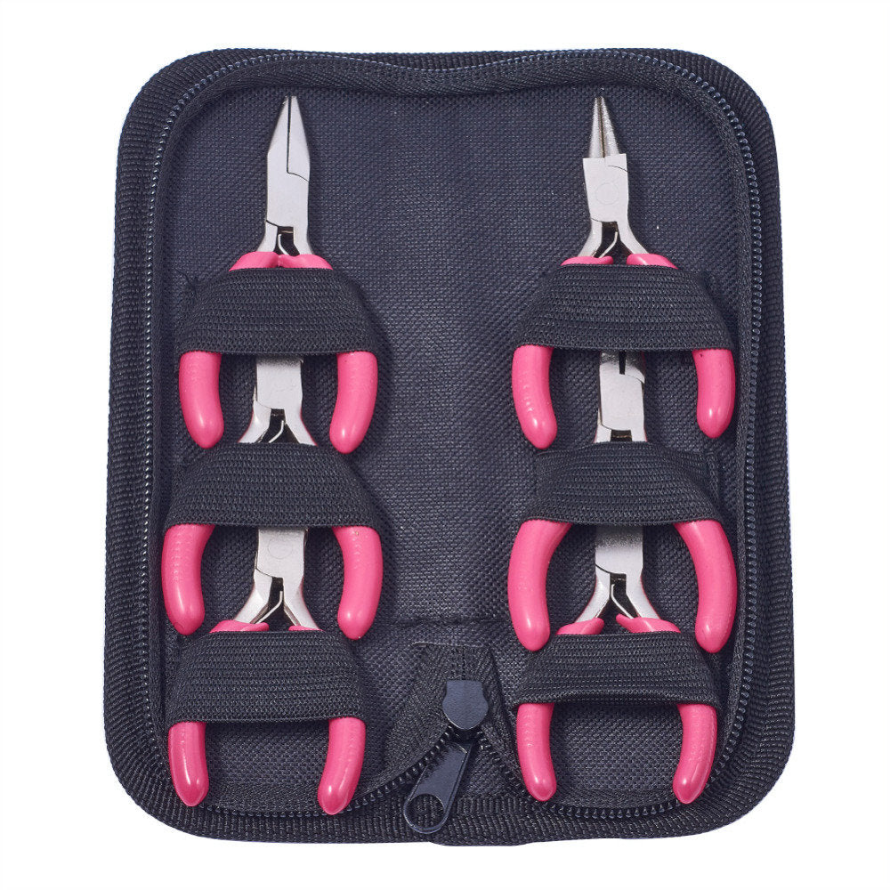 Robustes rosa Mini-Zangen-Set, perfekt für Basteln, Schmuckdesign und präzises Modellieren.