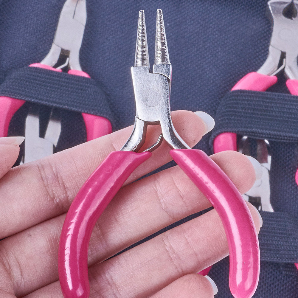 Geschenkidee: Rosa Präzisions-Mini-Zangen-Set für alle Schmuckbastler und DIY-Enthusiasten.