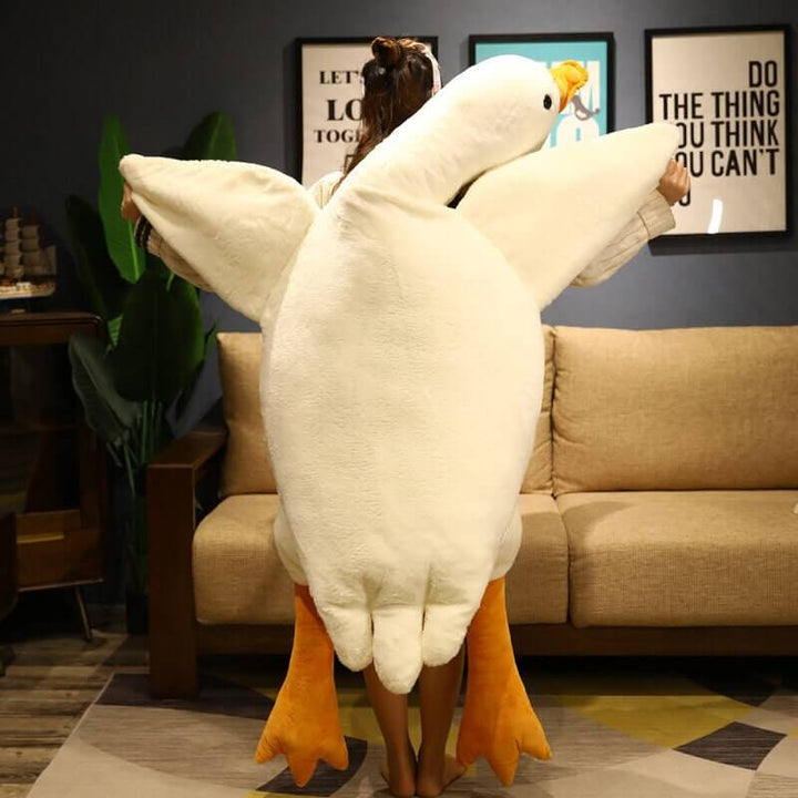 XXL Riesengans Plüschtier, großes, weiches Kuschelkissen. Ein tolles Spielzeug und gemütliche Dekoration für jedes Zimmer.