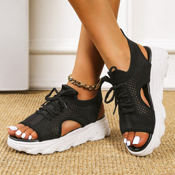 Damen Orthopädische Schnürsandalen in Braun für maximalen Komfort & Fußgewölbestütze. Perfekt für den Sommer.