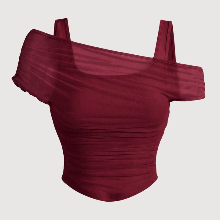 Modernes figurbetontes Ein-Schulter Damen Top mit stilvollem Korsett-Design. Ideal für Ausgehen.