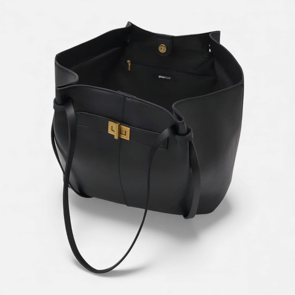 Praktische Damen Handtasche Shopper aus Kunstleder, geräumiger Innenraum mit Fächern für Ordnung.