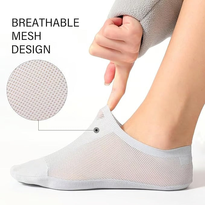 Unsichtbare No-Show-Socken, 4er-Set, Unisex. Mit Anti-Rutsch-System, atmungsaktiv & perfekt für Sneaker.