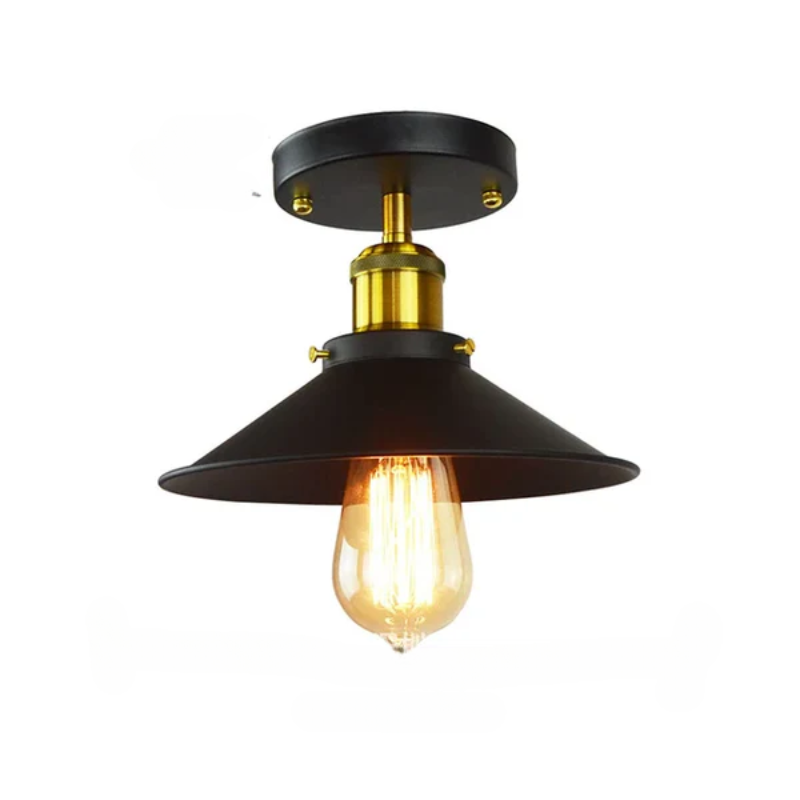 Industrielle Deckenlampe im Retro-Design, ideal für Wohnzimmer. Robust, LED-kompatibel.