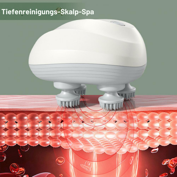 Katze erhält entspannende Ganzkörpermassage mit dem Massagegerät, fördert Wohlbefinden & löst Muskelverspannungen.