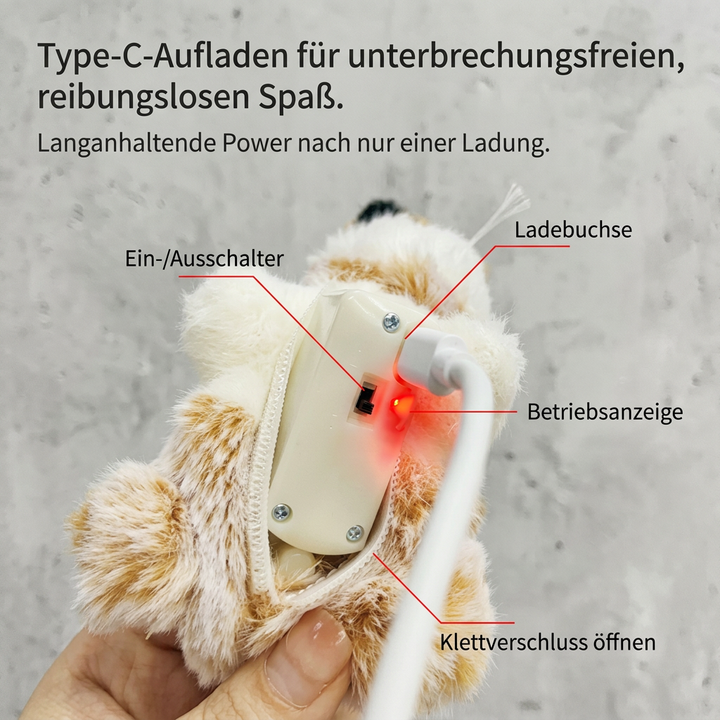 Wackelschwanz-Maus, interaktives Katzenspielzeug für Haustiere. Fördert Spiel & Bewegung, ideal für Jagdinstinkt.