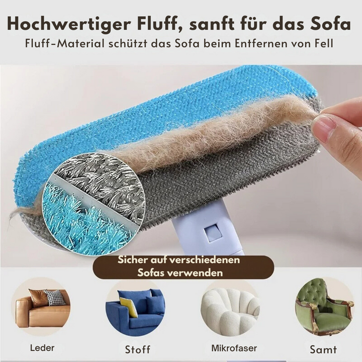 Handlicher Tierhaarentferner reinigt Teppiche effektiv von Haustierhaar. Perfekter Teppichreiniger für Hunde- & Katzenbesitzer.