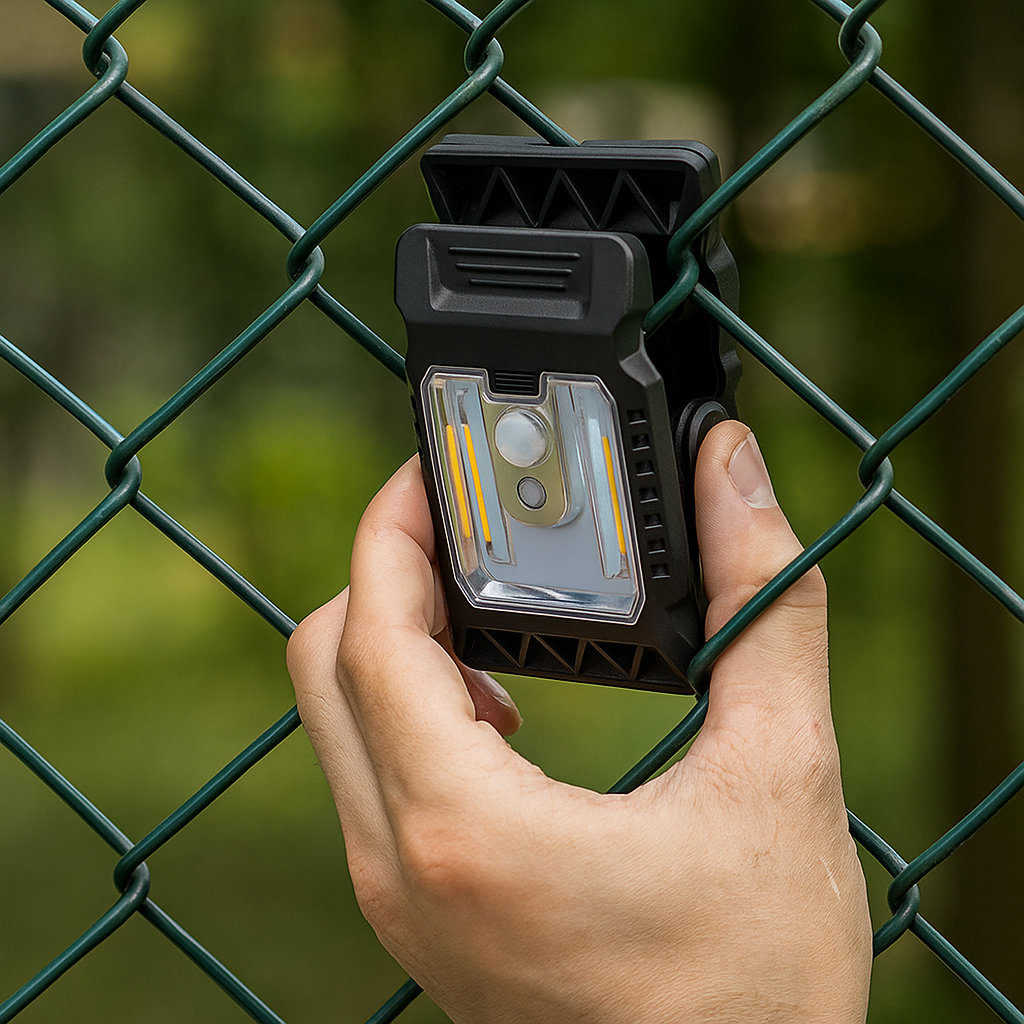 Intelligente Solar Klip-Lampe mit Bewegungssensor für Außenbereiche; kabellose LED-Gartenbeleuchtung.
