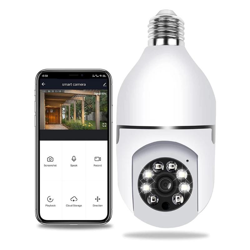Intelligente WLAN-Überwachungskamera als Glühbirne für Zuhause mit Full HD Video.