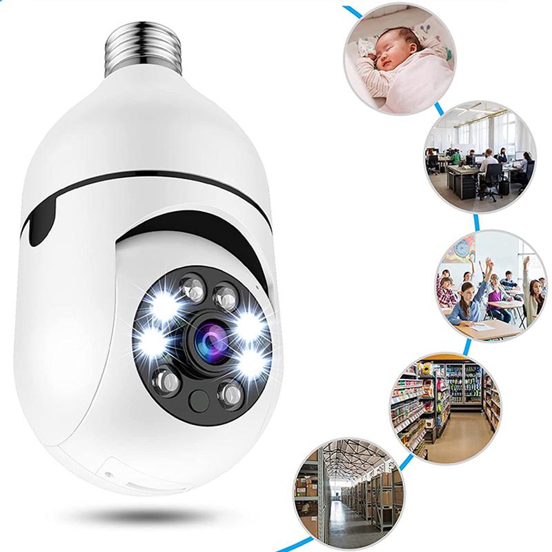 Intelligente Überwachungskamera als Glühbirne mit WLAN, Full HD und Fernzugriff.