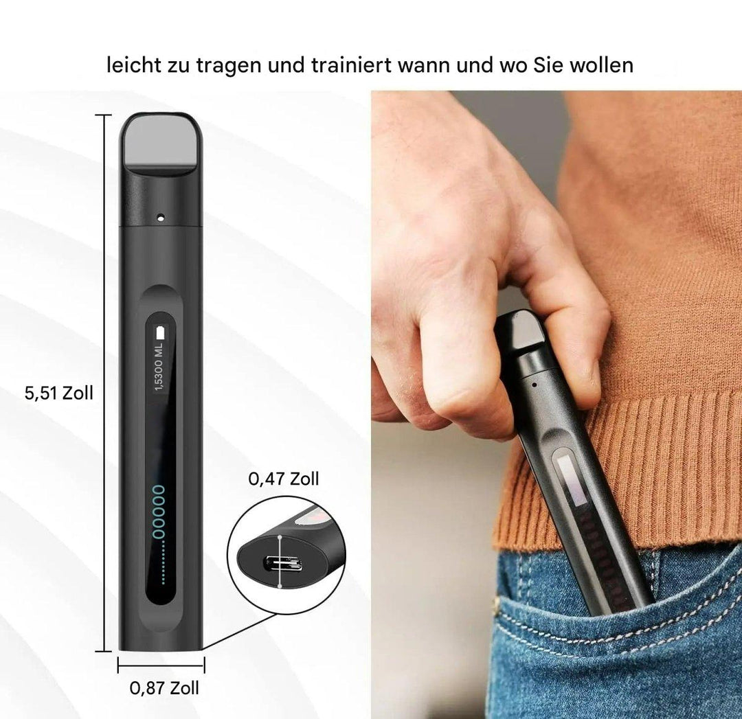 Kompakter Atemtrainer für effektives Atemmuskeltraining. Fördert Lungenkapazität, Ausdauer und Fitness für Sportler.