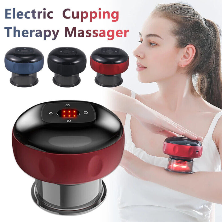 Intelligentes Elektro Cupping Gerät für Schmerzlinderung & Muskelentspannung; Rotlichttherapie; tragbar.