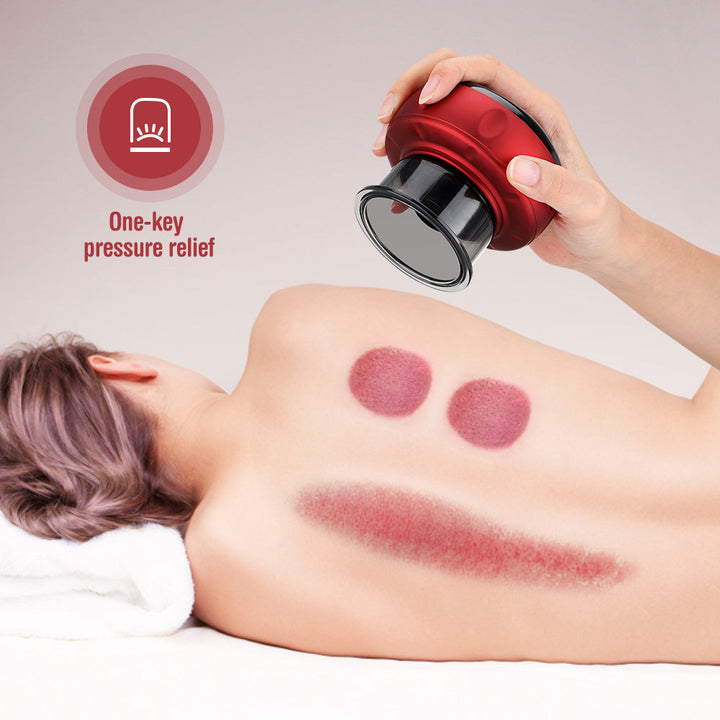 Kabelloses Schröpfgerät mit Rotlichttherapie für ganzheitliche Wellness & Entspannung.